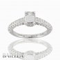 EGL Certified 1.69 Ct H/VS2 Emerald Pave Diamond Engagement Ring 18k White Gold