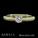 Certified .76 Ct I/VVS1 Natural Round Diamonds Engagement Ring 14k Yellow Gold