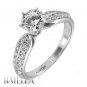 EGL Certified 1.24 Carat F/SI2 Round Pave Diamond Engagement Ring 14k White Gold