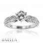 EGL Certified 1.24 Carat F/SI2 Round Pave Diamond Engagement Ring 14k White Gold