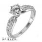 EGL Certified 1.24 Carat F/SI2 Round Pave Diamond Engagement Ring 14k White Gold