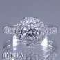 0.94 Carat E SI2 Round Cut Diamonds Engagement Ring 18K White Gold. Halo Setting