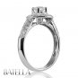 0.94 Carat E SI2 Round Cut Diamonds Engagement Ring 18K White Gold. Halo Setting