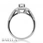 0.94 Carat E SI2 Round Cut Diamonds Engagement Ring 18K White Gold. Halo Setting