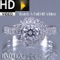0.94 Carat E SI2 Round Cut Diamonds Engagement Ring 18K White Gold. Halo Setting