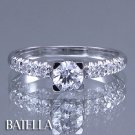 Classic 1/2 Ct D/SI3 EX Natural Round Cut Diamond Engagement Ring 14k White Gold