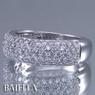 1.06 Ct E-F/VVS1-VVS2 Natural Pave Round Cut Diamonds Ring Band 14k White Gold