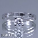Classic 0.37 Ct D/SI2 EX Round Solitaire Diamond Engagement Ring 14k White Gold