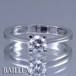 Classic 0.37 Ct D/SI2 EX Round Solitaire Diamond Engagement Ring 14k White Gold