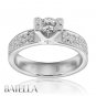 .47 Ct I/VS2 Genuine Round Pave Setting Diamond Engagement Ring 18K White Gold
