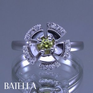 0.23 Ct Natural Fancy Yellow VVS2 Round Diamonds Engagement Ring 14k White Gold