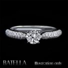 Certified 0.69 Carat E/VS2 Natural Round Diamond Engagement Ring 14k White Gold