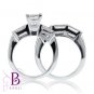 2.28 Ct GIA Certified Princess F Diamond Engagement Ring & Wedding Set 18k Gold