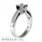 0.89 Ct I VVS2 EX Natural Pave Round Cut Diamonds Engagement Ring 18k White Gold