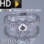 0.89 Ct I VVS2 EX Natural Pave Round Cut Diamonds Engagement Ring 18k White Gold