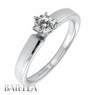0.30 Ct H/VS2 Genuine Round Cut Diamond Solitaire Engagement Ring 18k White Gold