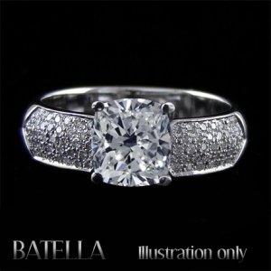 GIA Certified 1.51 Ct I/SI2 Cushion & Round Diamond Engagement Ring 14k W Gold