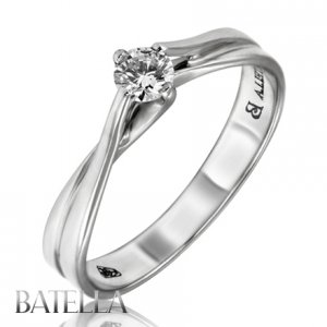 0.20 Ct F/VVS2 EX Natural Round Solitaire Diamond Engagement Ring 18k White Gold