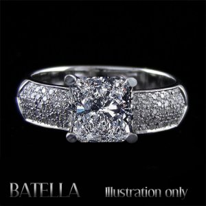 Certified 1.40 Ct F/VVS2 Radiant & Round Diamond Engagement Ring 14k White Gold