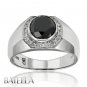 Men's 2.60 Ct Round Black & Natural White F-G VS1-VS2 EX Cut Diamonds 18k W Gold
