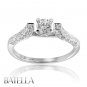 0.72 Carat F/SI2 EX Natural Round Diamonds Engagement Ring 18k White Gold. Women