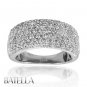 1.59 Ct D-E/VVS2 EX Natural Round Diamonds Pave Setting Ring Band 18k White Gold