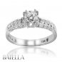 0.88 Ct G/VS2 EX Round Brilliant Diamond Engagement Ring 18k White Gold Ladies