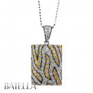 1.10 Ct E-F/SI Pave Round Diamond Special Design Tiger Pendant Necklace 14k Gold