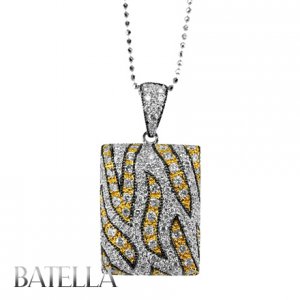 1.10 Ct E-F/SI Pave Round Diamond Special Design Tiger Pendant Necklace 14k Gold