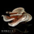 1.09 Ct G H VVS2 VS1 Round Diamonds Pave Flower Pendant 18k Pink Gold + Necklace