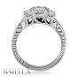 1.35 Ct D/SI1 Natural Oval & Round Diamonds 3-Stone Engagement Ring 14k W Gold