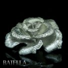 0.65 Ct VVS2 VS1 Round Cut Diamond Pave Flower Pendant 18k White Gold + Necklace