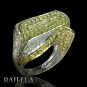 6.02 Ct Fancy Yellow & White H-I/VS1-VS2 Round Diamonds Pave Ring Band Y&W Gold