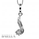 .53 Ct G/VS1 EX Natural Round Diamonds Journey Pendant, Necklace 14k White Gold