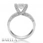 GIA Certified 2.44 Ct H/SI2 Cushion Pave Diamond Engagement Ring 18k White Gold
