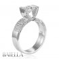 GIA Certified 2.44 Ct H/SI2 Cushion Pave Diamond Engagement Ring 18k White Gold