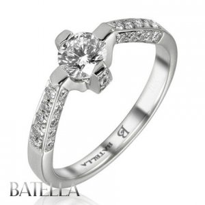 .85 Ct F/VVS2 EX Round Brilliant Natural Diamond Engagement Ring 18k White Gold