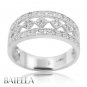 0.35 Carats D-E VS1 Round Diamonds Pave Setting Wedding Ring Band 14k White Gold
