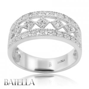 .35 Ct D-E VS1 Ex Round Brilliant Diamonds Pave Setting Ring Band 14k White Gold