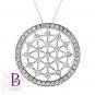.90 Ct E-F/SI1-SI2 Natural Round Diamonds Circle Pendant Necklace 14k White Gold