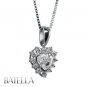 Holiday Gift .80 Ct G/VS2 Heart & Round Diamonds Pendant Necklace 14k White Gold