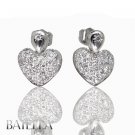 Holiday Gift .62 Ct G-H VVS1,2 Heart Round Diamonds Drop Earrings 18k White Gold