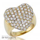 Holiday Gift 2.65 Ct D-E/VS2-SI Setting Round Diamond Heart Ring 14k Yellow Gold