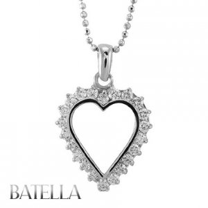 Holiday Gift .77 Ct D-E/VS1-VS2 EX Round Diamonds Heart Pendant 18k White Gold