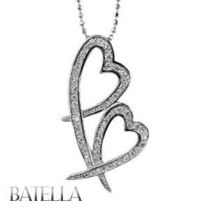 Holiday Gift .46 Ct E-F/VS2-SI Round Diamonds Heart Pendant Chain 14k White Gold