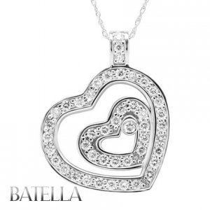 Holiday Gift 1.17 Ct E-F/SI Round Diamonds Heart Pendant Necklace 14k White Gold