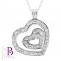 Holiday Gift 1.17 Ct E-F/SI Round Diamonds Heart Pendant Necklace 14k White Gold