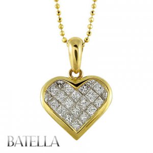 Holiday Sale .90 Ct D-E/IF-VVS1 Heart Princess Diamonds Pendant 18k Yellow Gold