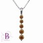 1.29 Ct Fancy Orange Brown VS2-Si1 Round Diamonds Journey Pendant 14k White Gold