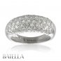 .95 Ct D-E/SI1,2 Round Cut Diamond Pave Setting Band Ring 18K White Gold Women's